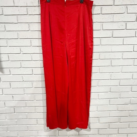 Asos Women’s Red Tie Wrap Front Top and Wide Leg Pants Set - Picture 11 of 14